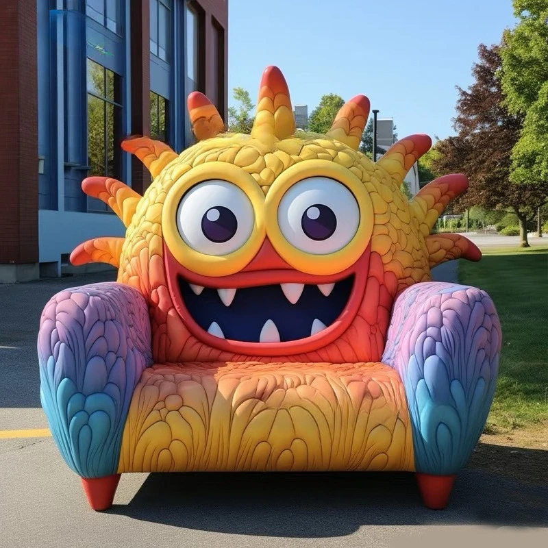 FRP Shopping Mall Hotel Meichen Cartoon Fun Sitting Stool Shaped Outdoor Square Landscape Public Rest