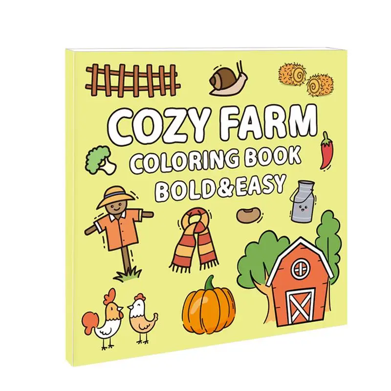 

Adult Coloring Book Cozy Farm 40 Bold & Easy Designs Coloring Book Book Fresh Produce Cute Farm Animals Charming Farm Scenes &