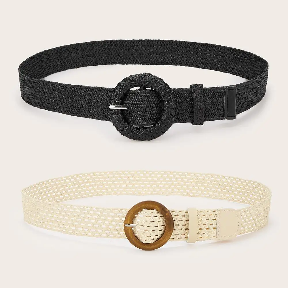 الجوف خارج جديلة حزام الخصر خشبية مشبك دائري المنسوجة شبكة PP حزام العشب مفيدة حزام الخصر القش حزام الخصر العصابات دائم #1