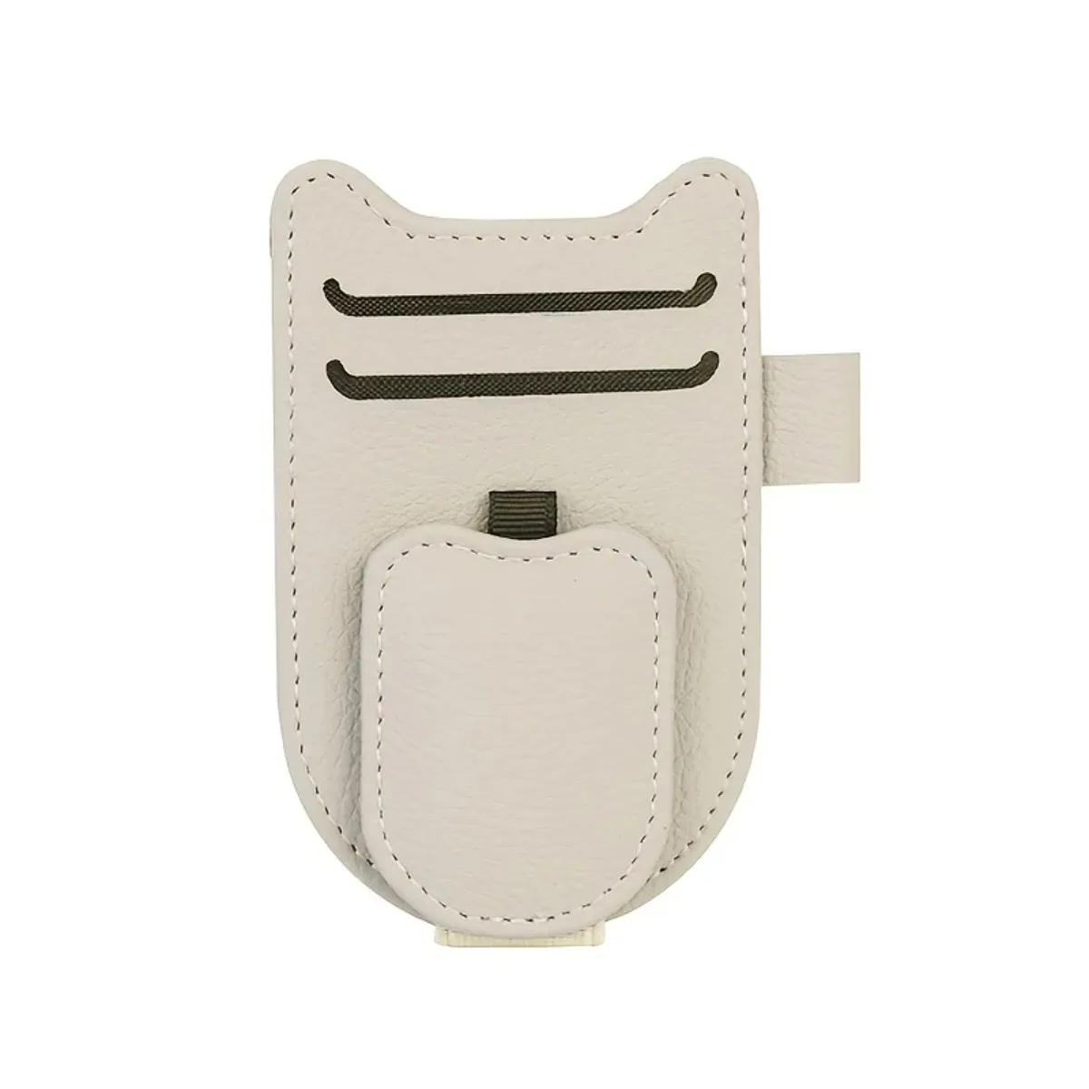 Katzenohr-Sonnenblenden-Organizer aus PU-Leder, multifunktionales Autozubehör, kompakter Halter für Brillen, Karten, Stifte – Detail 12