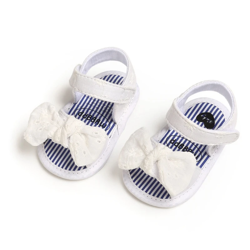 Baby Girls Anti-Slip Bow Sandals Shoes Breathable Toddler Soft Soled First Walkers Shoes Baby Hollow Design Sandals