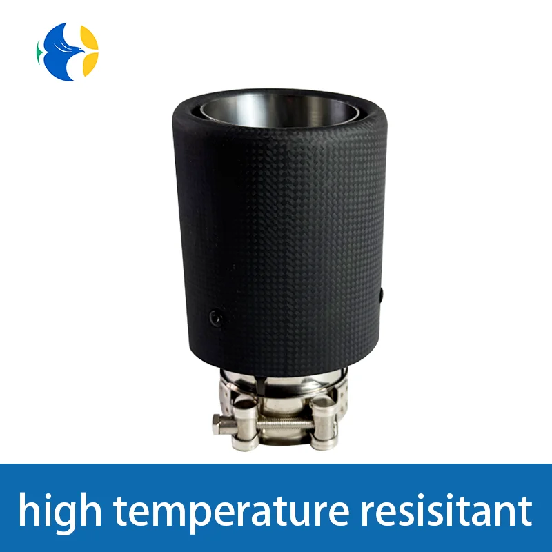 

1 pcs Carbon Fiber Roll Edge Exhaust Tip Stainless Steel Universal Car Muffler Tailpipe Modified Accessory No Logo