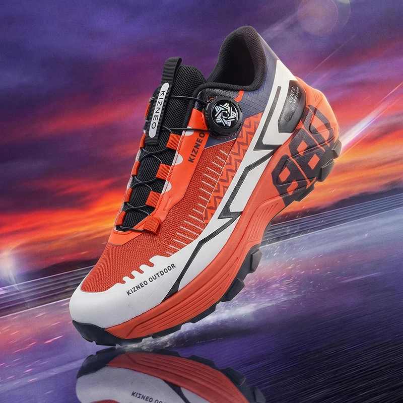 Unisex Outdoor Trail Running Shoes Non-Slip Rubber Sole Breathable Mesh Hiking Trekking Sneakers with BOA Lacing System