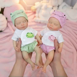 AnjoDoll 33CM Loulou Girl Reborn Dolls Open Mouth Painted Full Body Soft Silicone Realistic Doll reborn de silicone real cuerpo