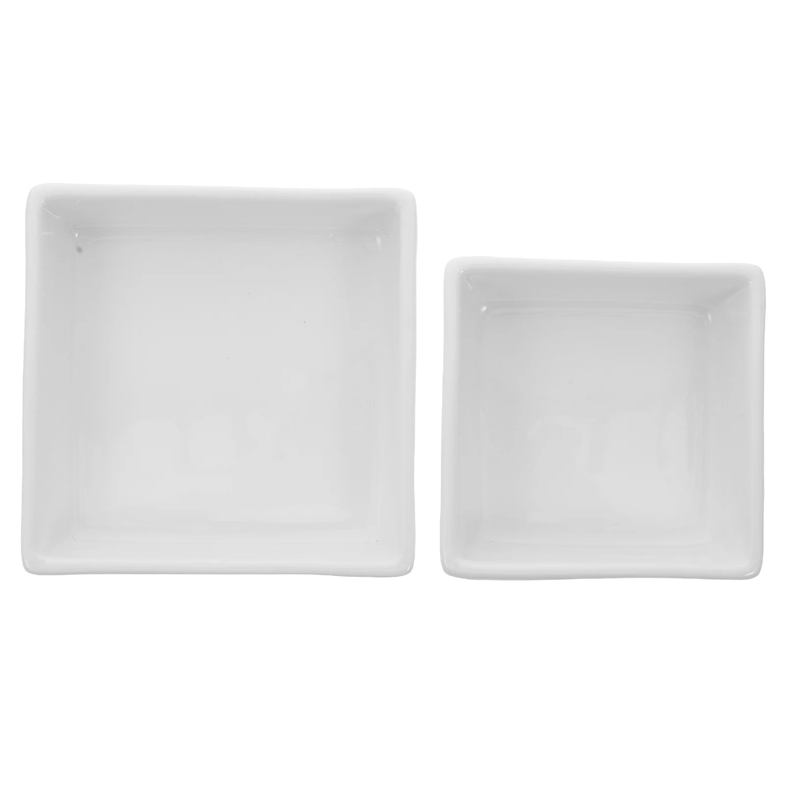

2Pcs Ceramic Square Pudding Bowls Elegant Dessert Dishes for Snacks Salads Fruits Party Use Snack Plates Snack Bowl