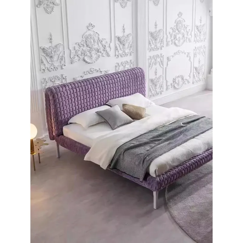

French fabric solid wood bed