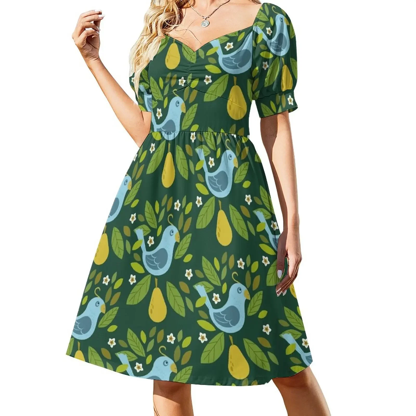 

partridge in a pear tree Short-Sleeved Dress prom clothes prom dress summer dresses