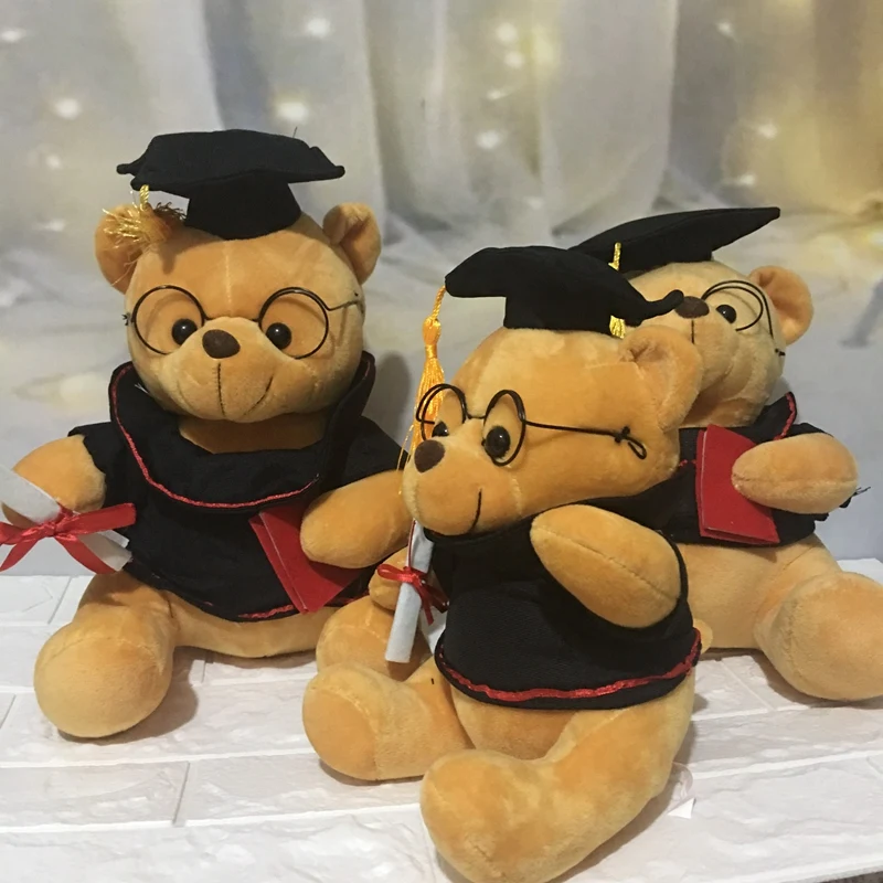 35cm Cartoon Graduate Dr. Bear Plush Toy Animal Bear Doll Graduation Present Doctor Home Decoration