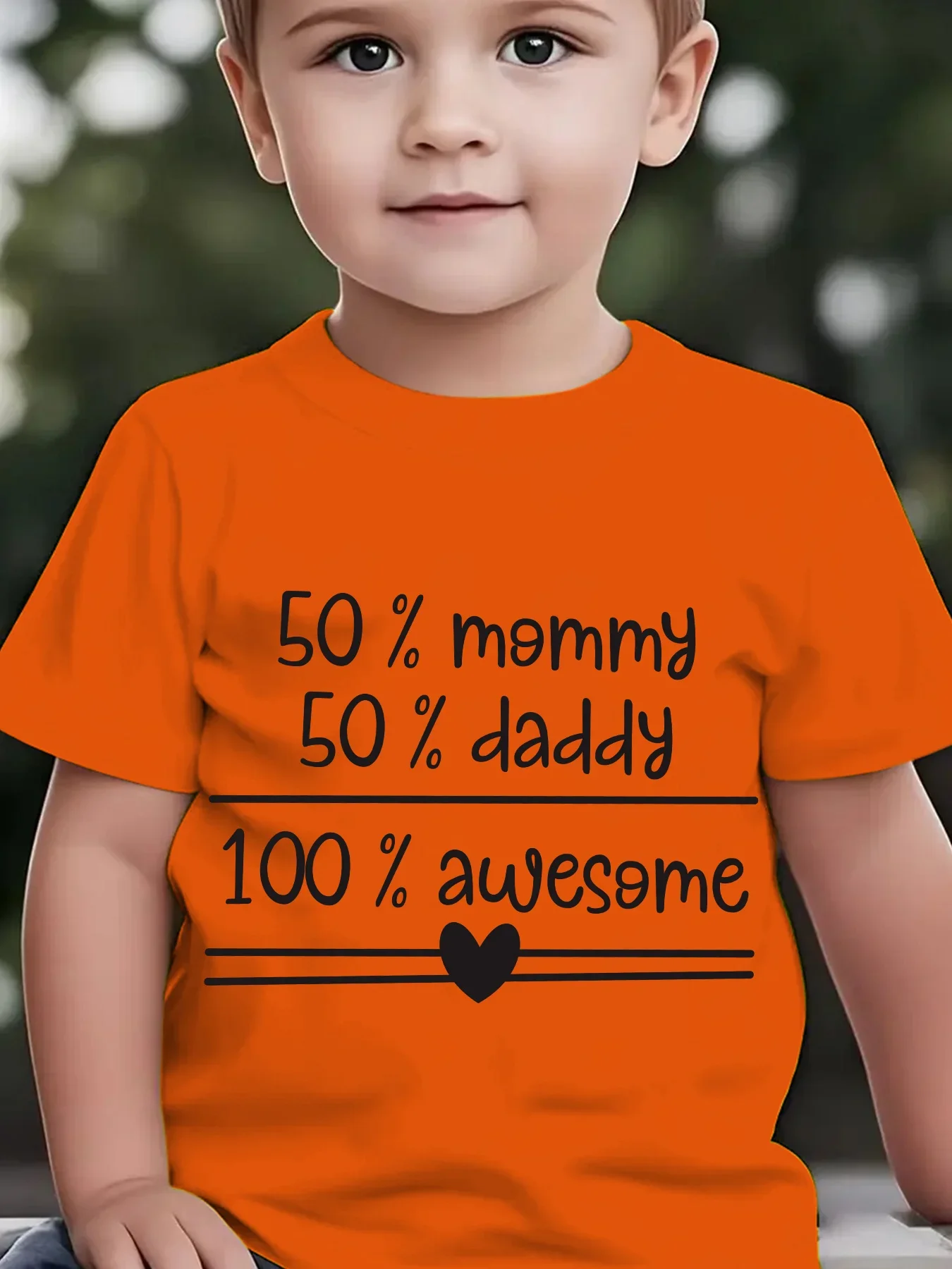Sweet 50 Percent Mommy Daddy Slogan Print Family Matching T Shirt Boys Girl Soft Summer Short Sleeve Tees Parent‑Child Daily Top