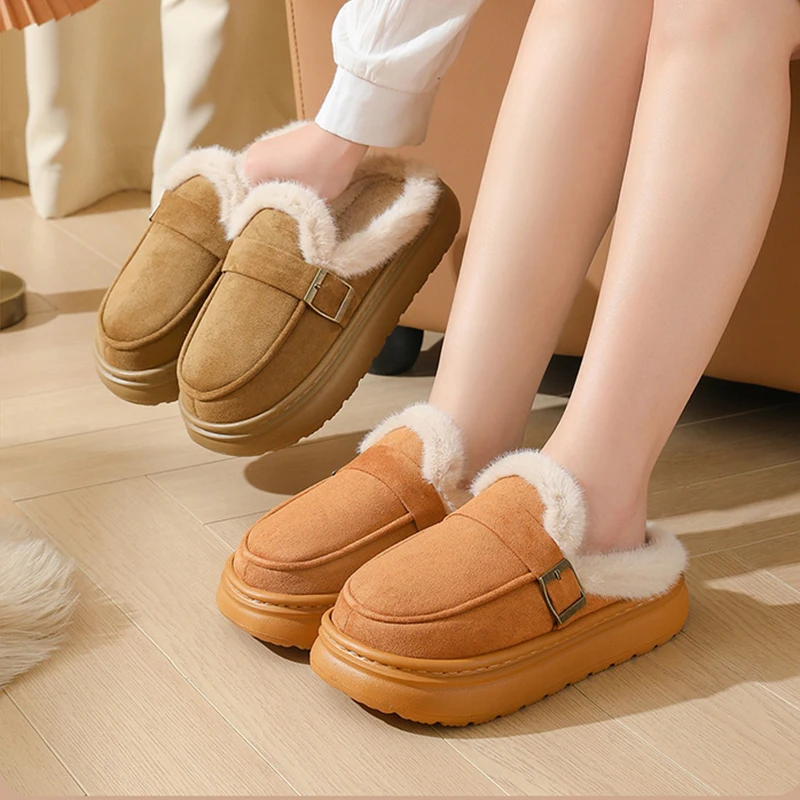 الشتاء رقيق المرأة النعال المنزل الشتاء أفخم الفاخرة مصمم أحذية امرأة داخلي منصة عادية غامض الفراء الشرائح الاتجاه لينة