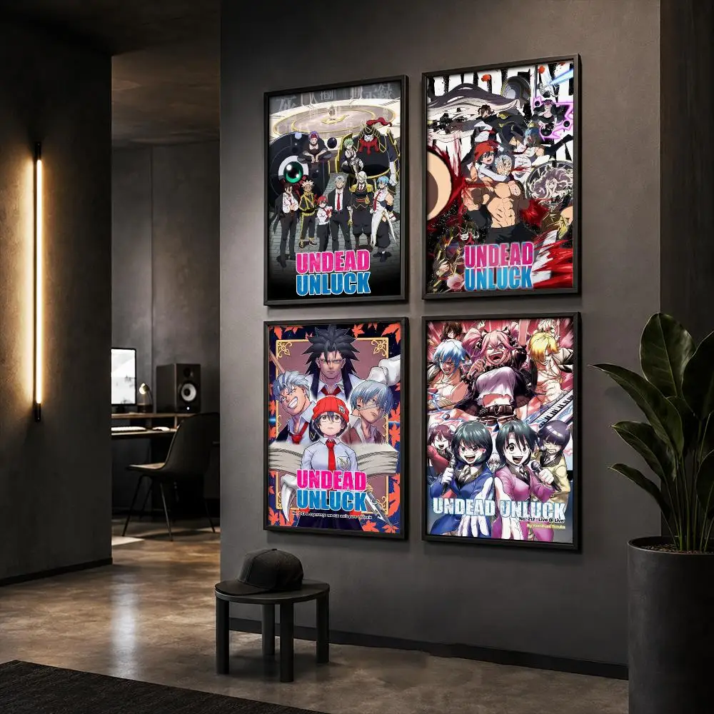 Action Comedy Anime U-Undead Unluck Poster Wall Art Print Sticker for Bedroom Living Room Dorm Office Modern Home Decor