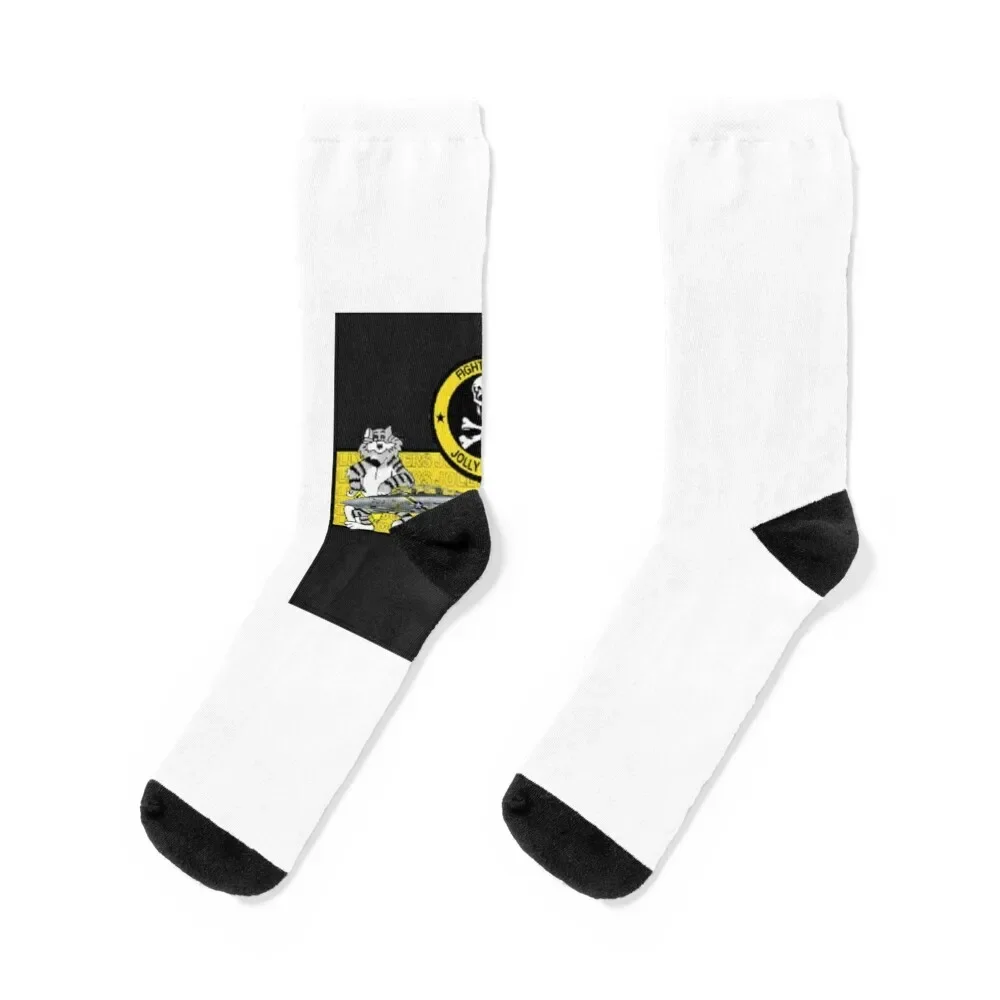 VF-84 Jolly Roger Socks bright garter retro floor christmas gift Socks For Women Men's