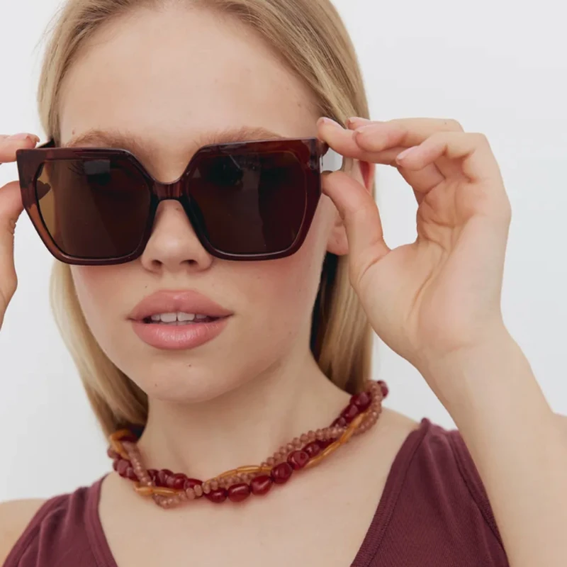 Велосипедные 2 шт., многоугольные солнцезащитные очки в большой оправе для мужчин и женщин, модные солнцезащитные очки простого дизайна, популярные оттенки, очки с разноцветными линзами