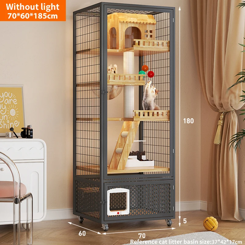 

Factory manufacturer hot selling pet house indoor multi function cat cage large pet furniture solid wood cat villa