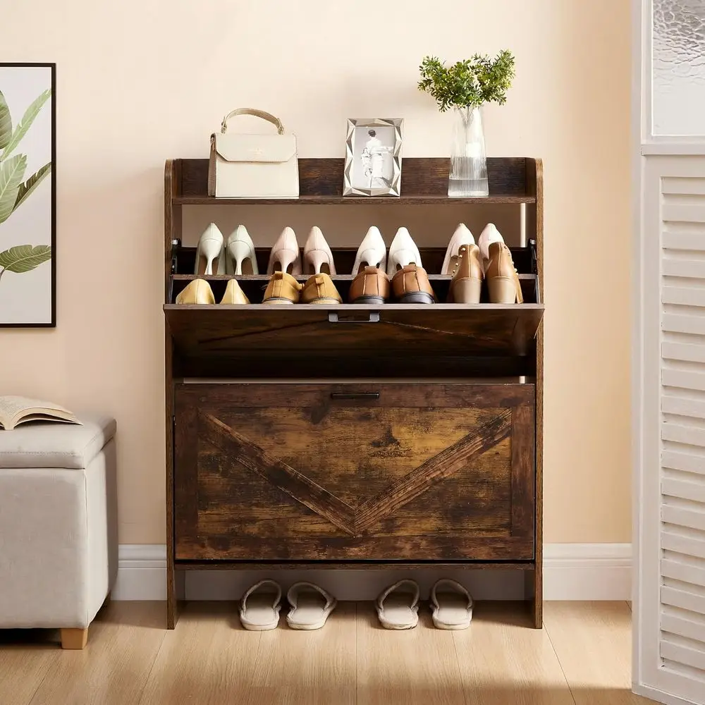 

Shoe Storage Cabinet with 2 lip Ders, Narrow Shoe Rack Cabinet with Metal lip e, reestanding Hidden Shoe Organizer or Entryway,