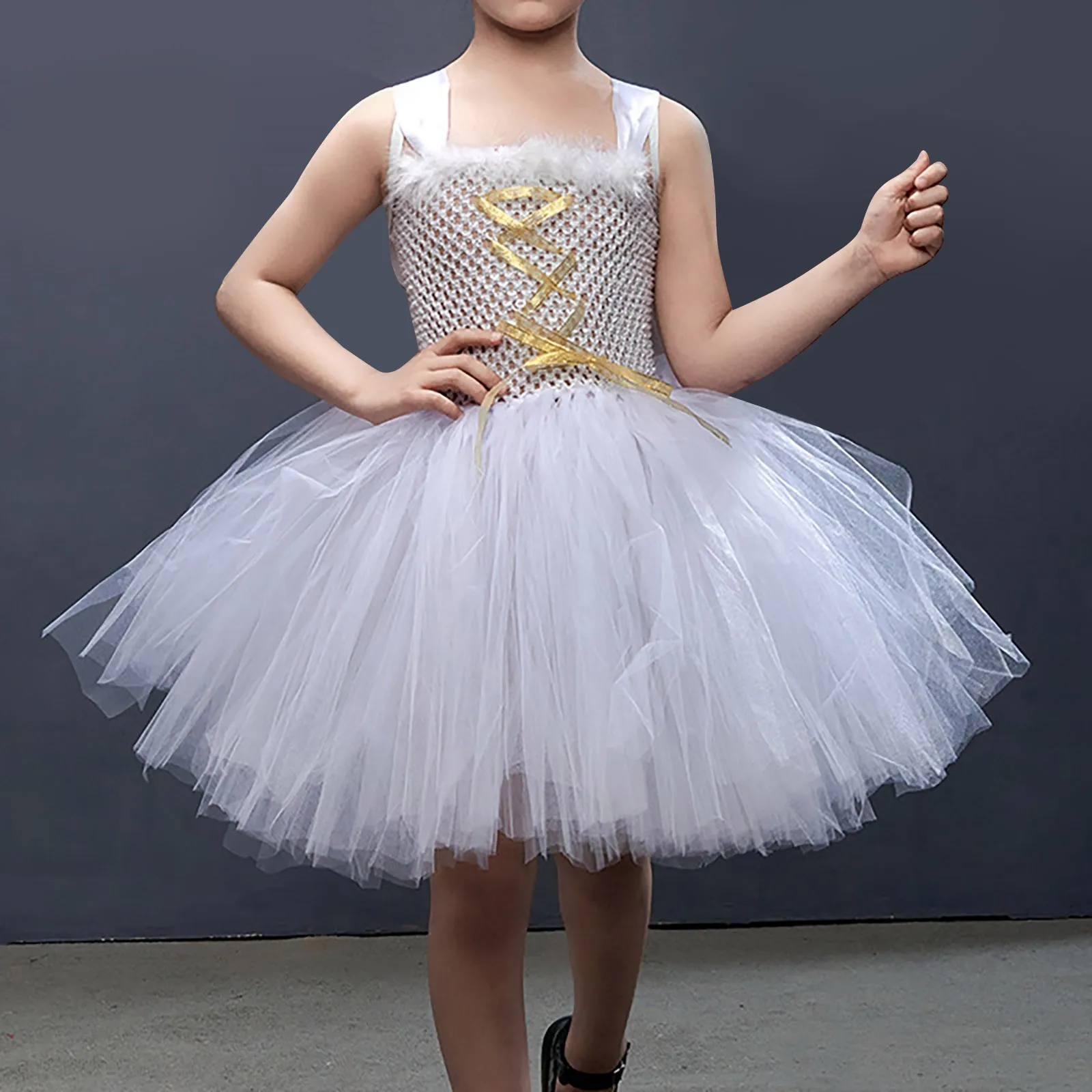 Angel Costume Dresses Cosplay Stage Fairy Dress Sweet Tulle Tutu Dress Casual Trendy Girls Dress Up Carnival Party Night Dress