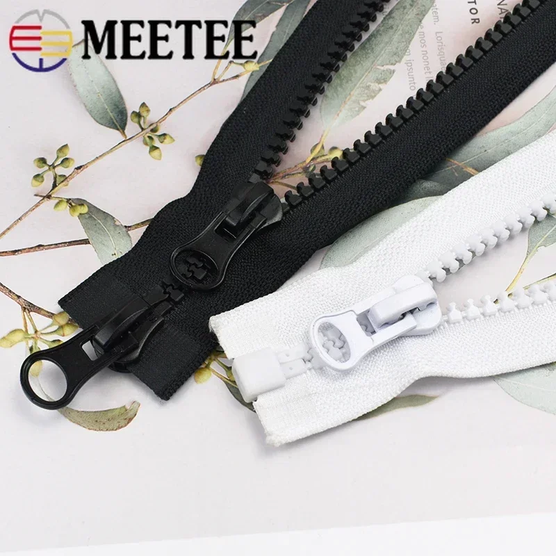 70-200cm Meetee 8# Resin Zippers Open-end Long Zipper for Jackets Coat Bags Tent Zip Repair Kit DIY Tailor Sewing Accessories