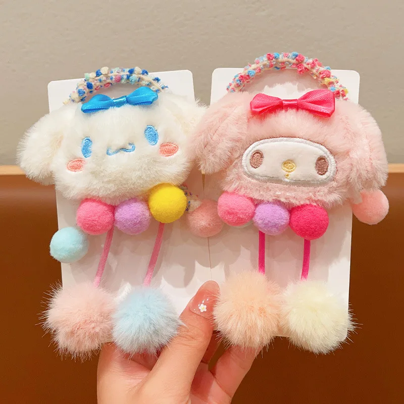 

Sanrio children's hair ring cute Sanrio wool cartoon leather band girls do not hurt hair tie ponytail pill hair jewelry