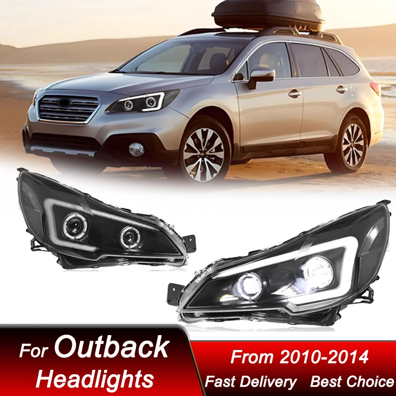 

Горячие автомобильные фары для SUBARU Outback Legacy 10-17, новый стиль, полностью светодиодные фары в сборе, обновленный комплект аксессуаров для линз проектора