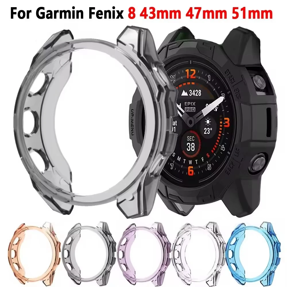 Soft Silicone Case For Garmin Fenix 8 51mm 47mm 43mm Smart Watch Protector Case Bumper For Garmin Fenix 9 Protective Shell Frame