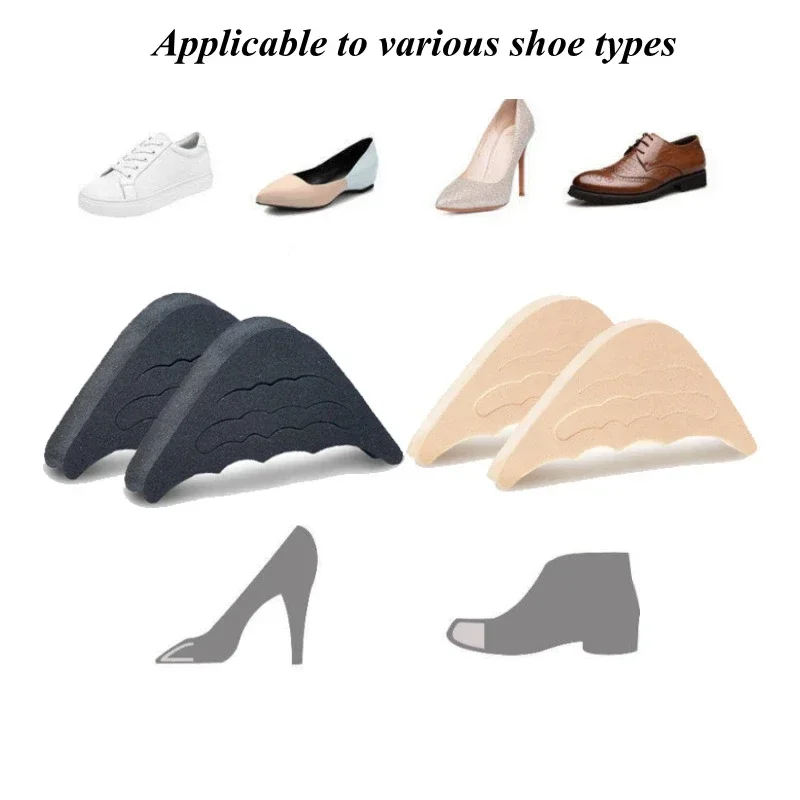 Women Anti-wear Feet Soft Shoe Insoles Toe Plug Soft Sponge Half Insoles Reusable Toe Filler Inserts Shoes Unisex Shoe Inserts