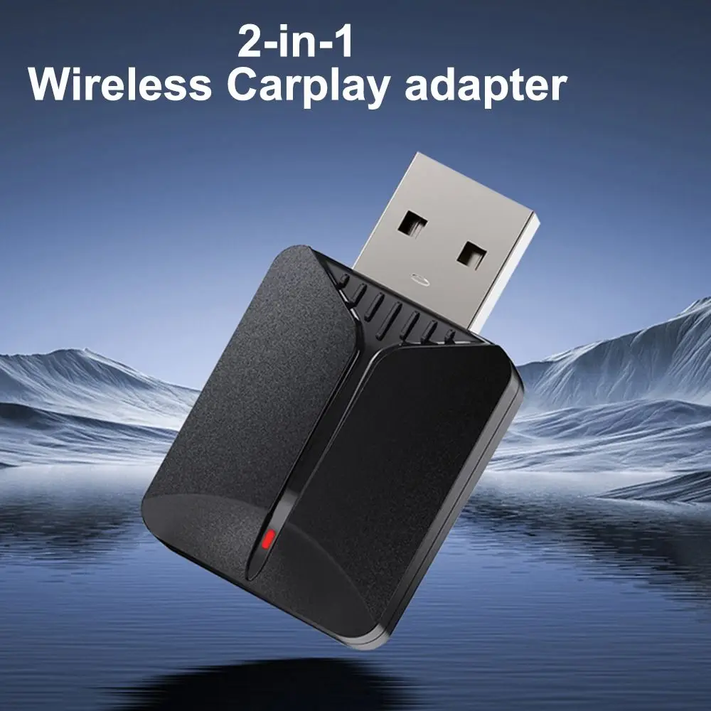 Portable 2-in-1 Wireless CarPlay Adapter Android Type C Carplay Car Play Bluetooth Mini Auto Wireless Adapter Car