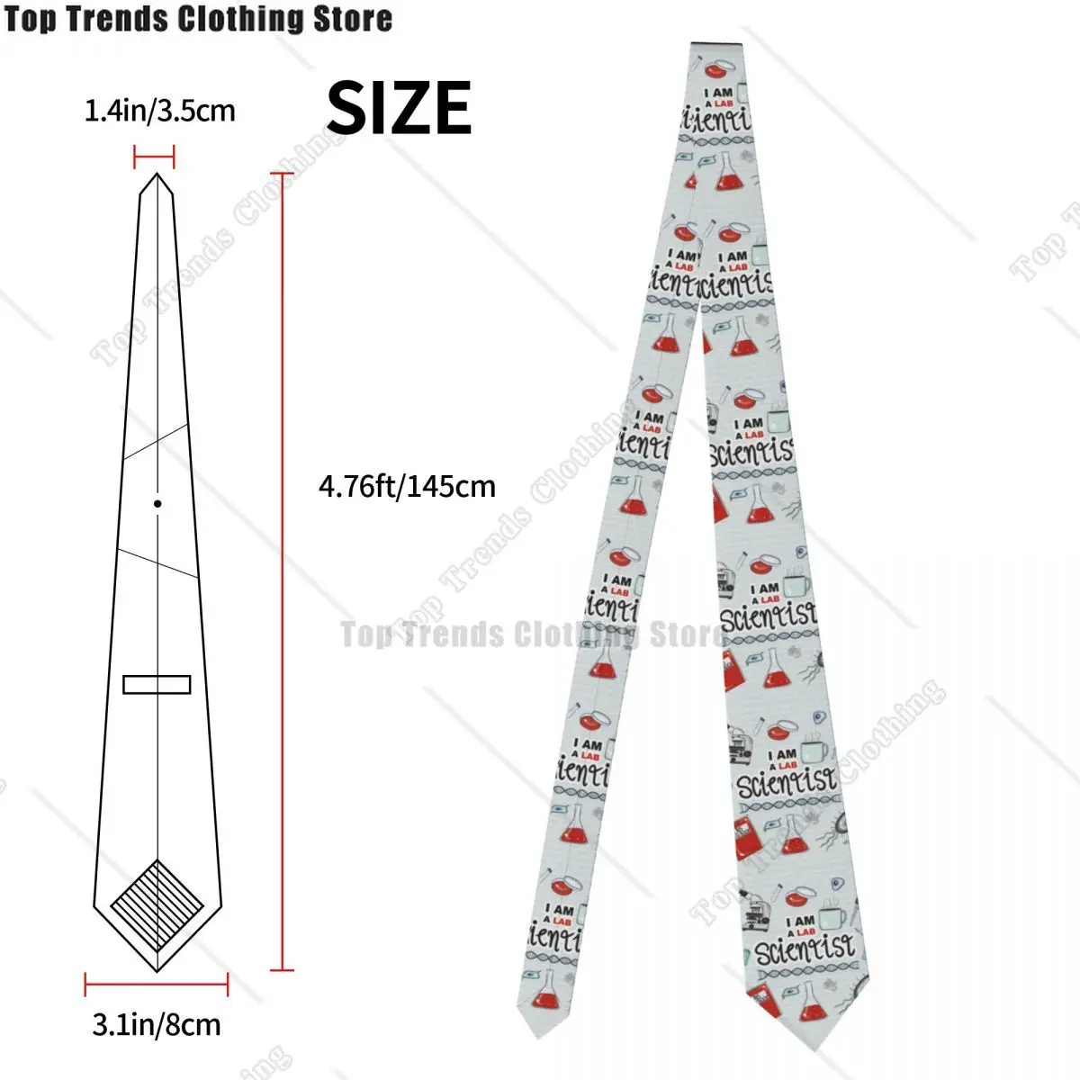 I Am A Scientist Necktie Mens Silk Science Physics Chemistry Biology Neck Ties for Party