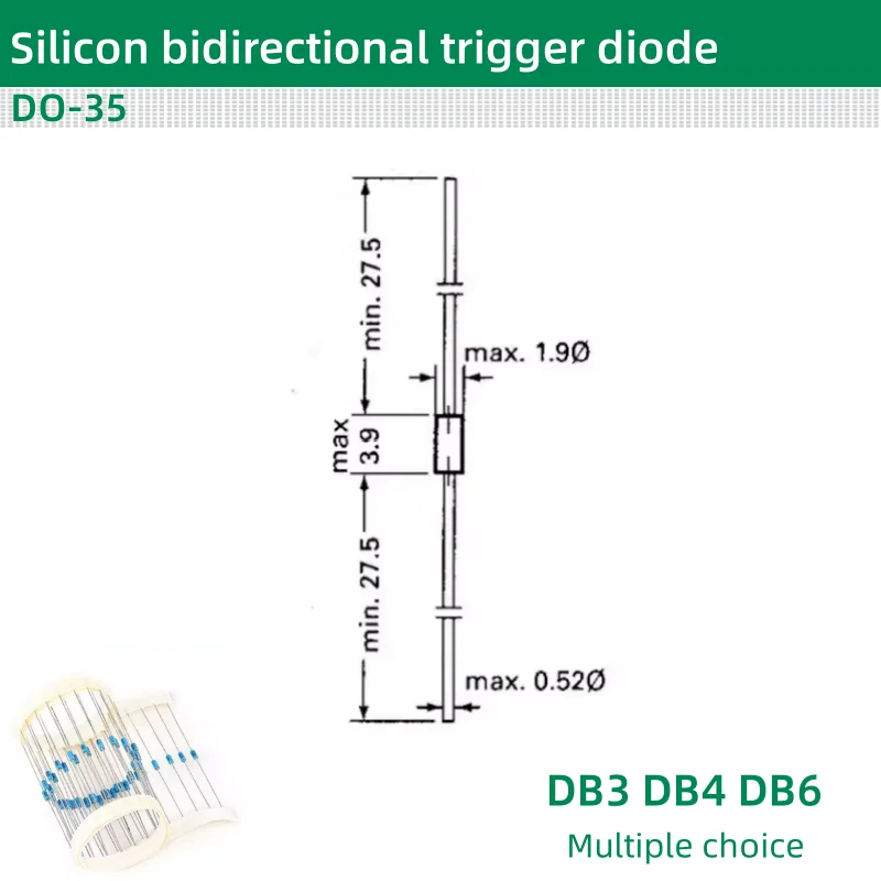 Diodo bidirecional do disparador faz-35, 50 pcs/lot, azul, db3, db4, db6