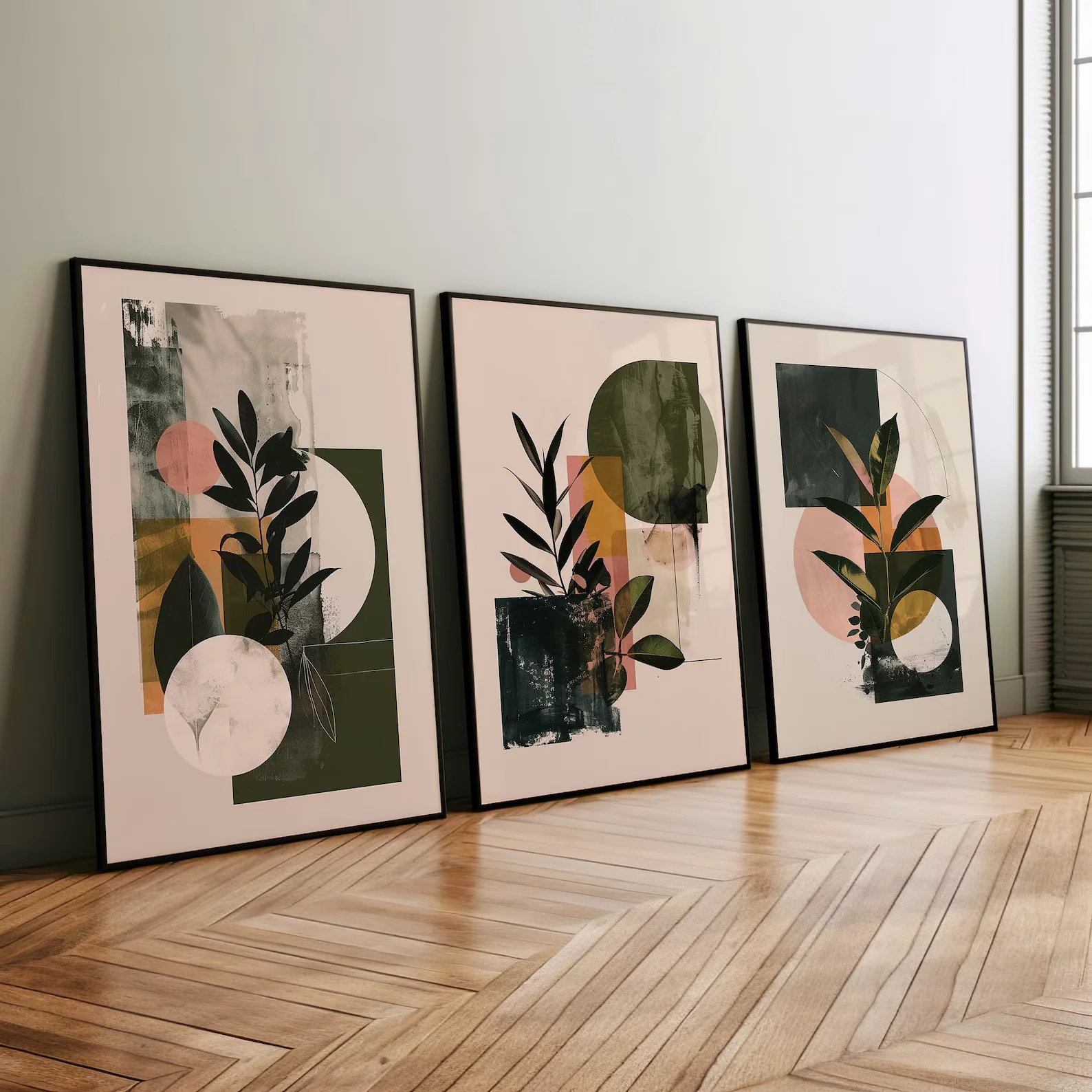 Abstract Botanical Earth Tone Boho Poster or Canvas,Modern Art Illustration, High‑Grade Home Decoration Artwork for Bedroom