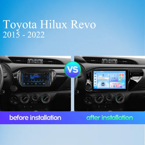 Imagen 2 del producto Para Toyota Hilux 2016 - 2022 Android 14 8G Ram Radio de coche Audio música vídeo reproductor de DVD PC GPS Navi tableta con 4G Lte Carplay RDS