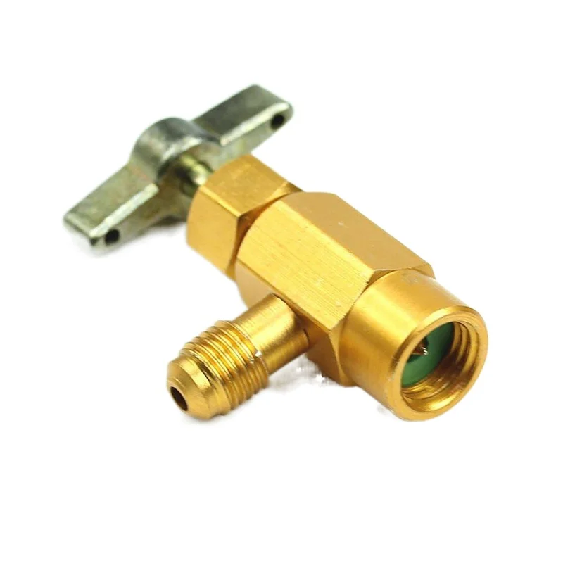 1/4 Thread Adapter R-134a Refrigerant Can Dispensing Bottle Tap Opener Valve 60*35mm Car Air Conditioner Auto Car Accessories