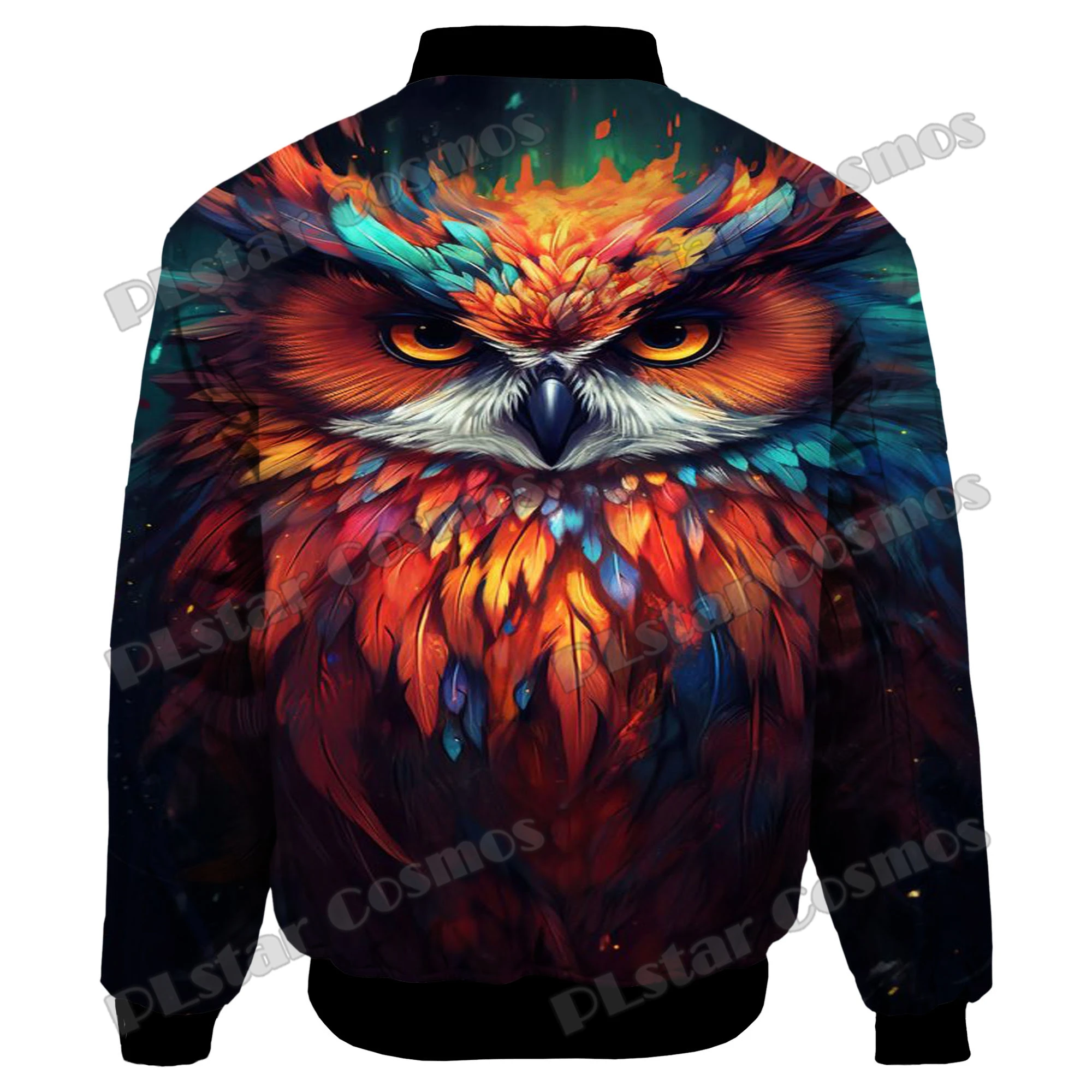 Winter Fashion Men's Bomber Jacket Animal Owl Pattern 3D All Over Printed Warm Thick zipper Jacket Unisex Casual Coat FY16