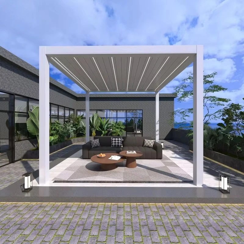 Any Size Custom Modern Bioclimatic Adjustable Aluminum Louver Pergola 3x3 3x4 4x4 6x4m Waterproof Outdoor Patio Gazebo view 3