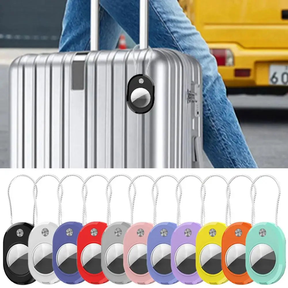 حامل ل أبل Airtags حامل سلسلة المفاتيح حافظة واقية شل اكسسوارات مكافحة الإفلات Airtags الحيوانات الأليفة الأمتعة على ظهره N7C0
