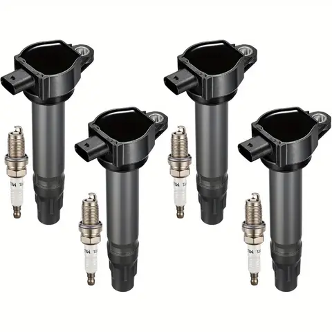 4 ชิ้น UF557 คอยล์จุดระเบิด + หัวเทียน BY481ZFR5F สำหรับดอดจ์/รถจี๊ป/ไครสเลอร์ 1.8L-2.4L