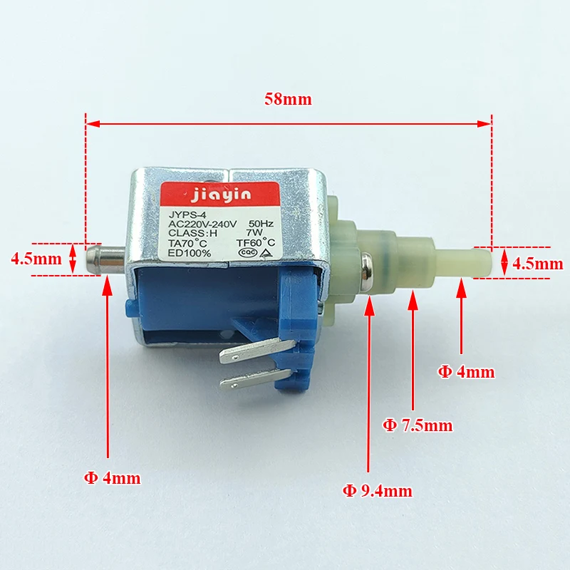 JYPS-4 AC 220V-240V 7W Plunger Water Suction Pump Electromagnetic Pump for Handheld Irons Steam Mop Garment Steamer Coffee