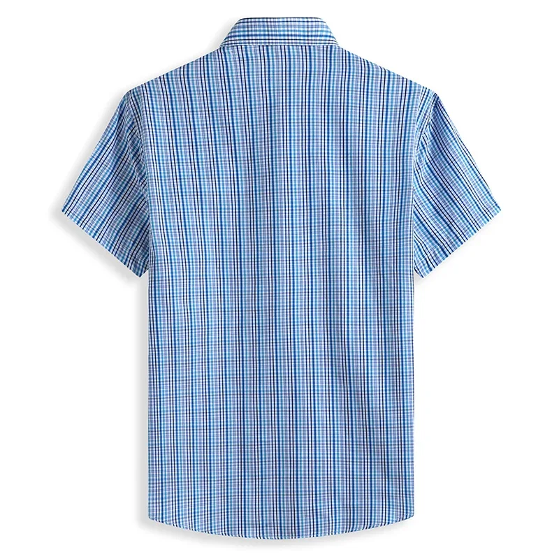 Camisa casual macia solta masculina, manga curta, manta de negócio, homens camisas de vestido, masculino, tamanho grande, 6XL, 7XL, 8XL, plus size, novo, verão