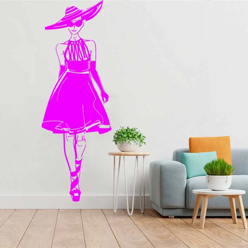 Vinyl applique sexy girl fashion show style model catwalk wall sticker  clothing store shopping center home decoration mural MV17 - AliExpress 15