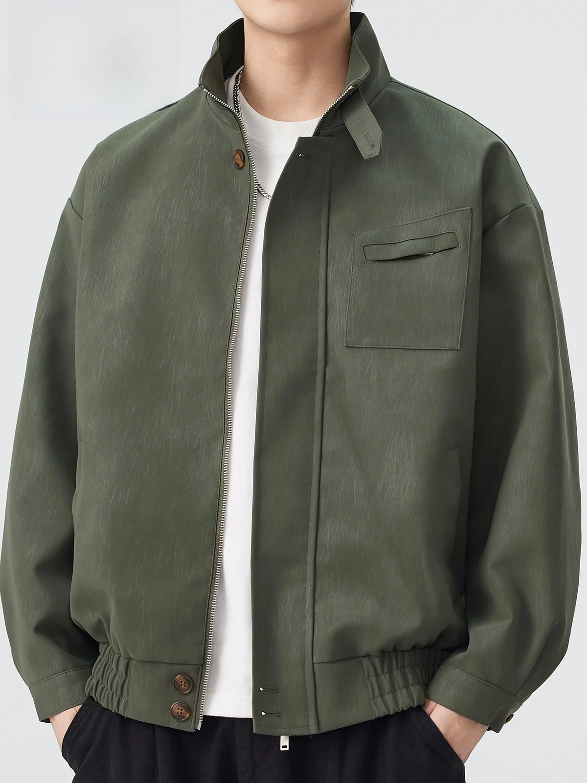 

Spirit Men's Stand Collar Jaet American Workwear Sle Long Sve Casual Outerwear Polyester Fabric Autumn New Arrivals