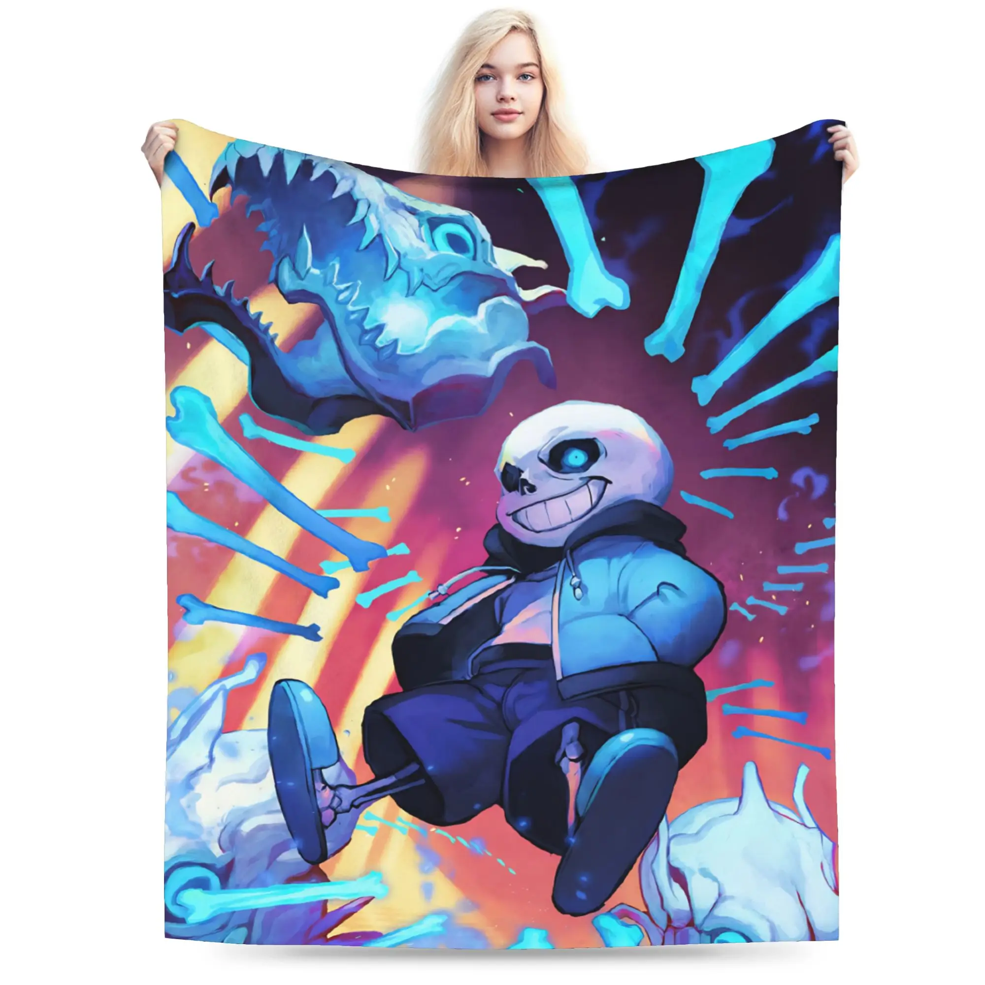 Game Undertales Sans Blankets Fleece Spring/Autumn    Multifunction Lightweight Throw Blankets for Bed Car Rug Piece