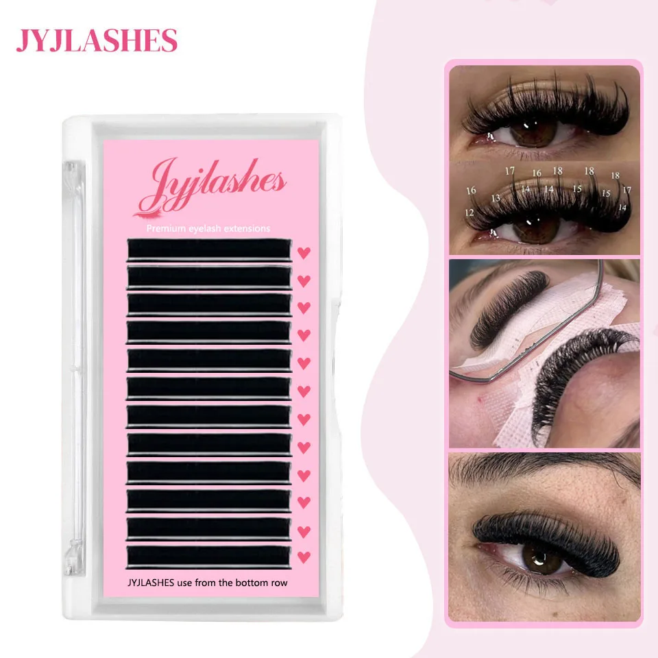 

JYJLASHES Classic Individual Eyelashes Extensions Faux Mink Matte Black Lashes 8-20mm Professionals Natural Lash Bulk Wholesale