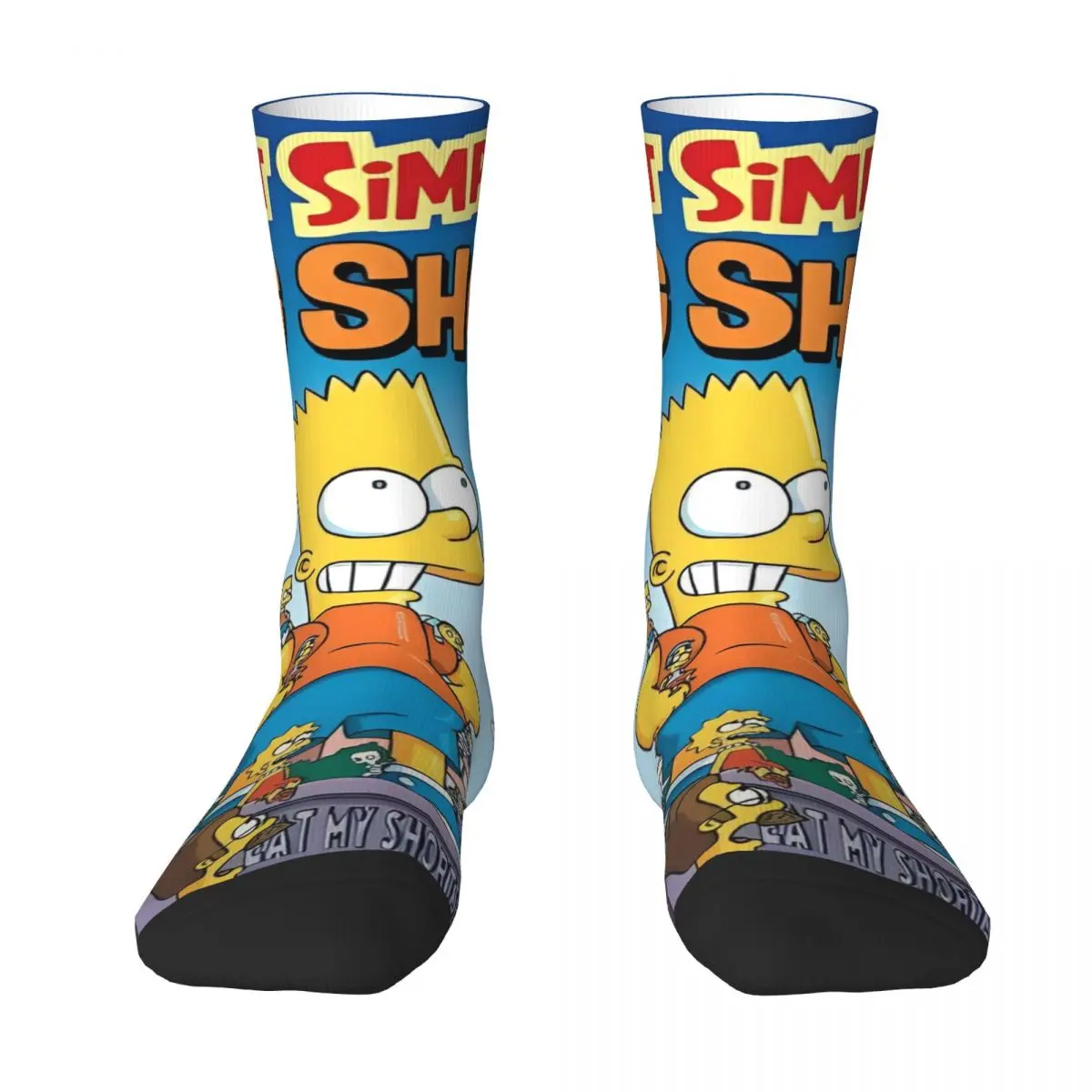 Chaussettes de course respirantes pour hommes et femmes, bas Kawaii, chaussettes d'hiver antibactériennes, film S-Simpsons, design