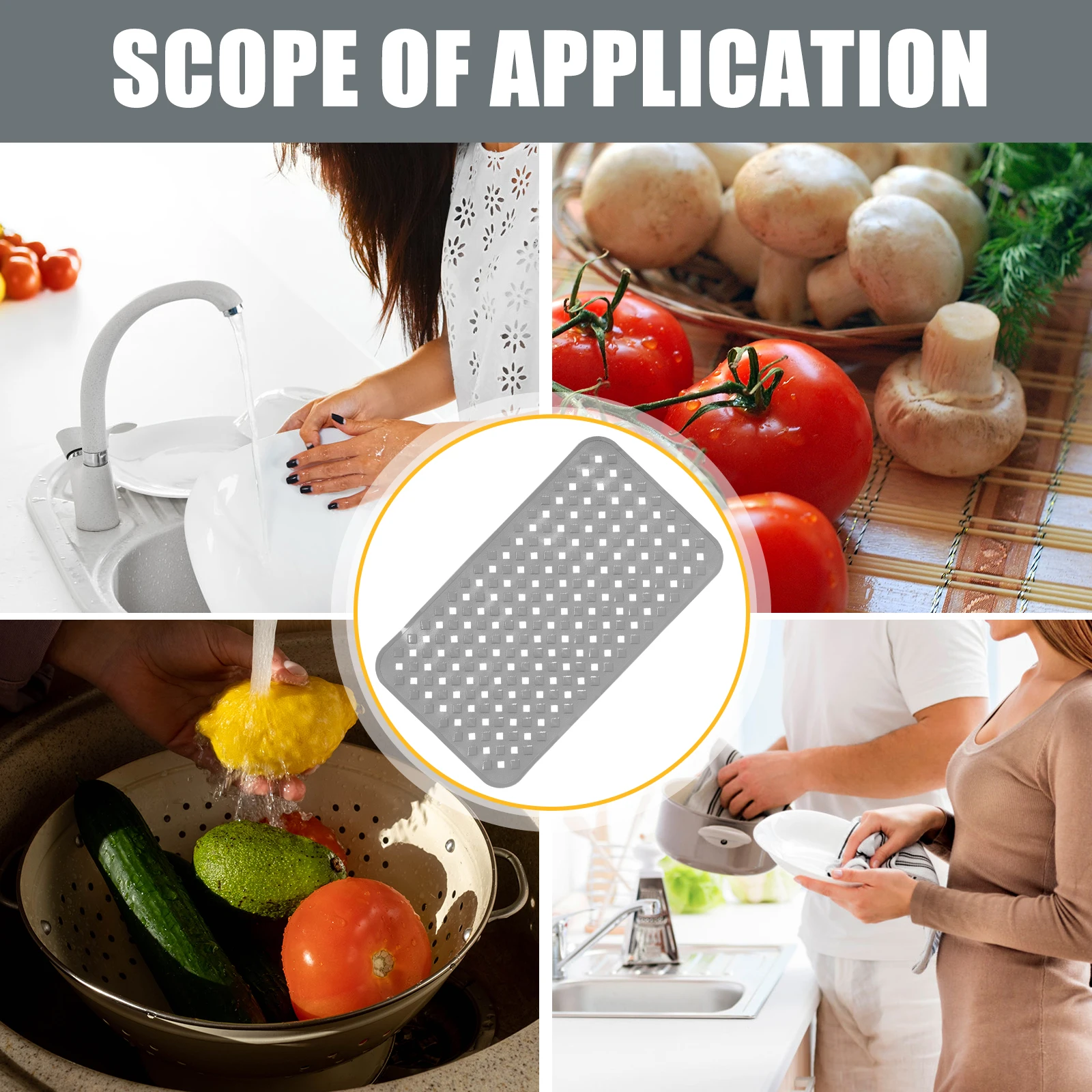 

Flexible Dish Drying Pad Wide Application Kitchen Home Restaurant Non-Slip Durable Sink Mats Sink Mat Kitchen Accessories