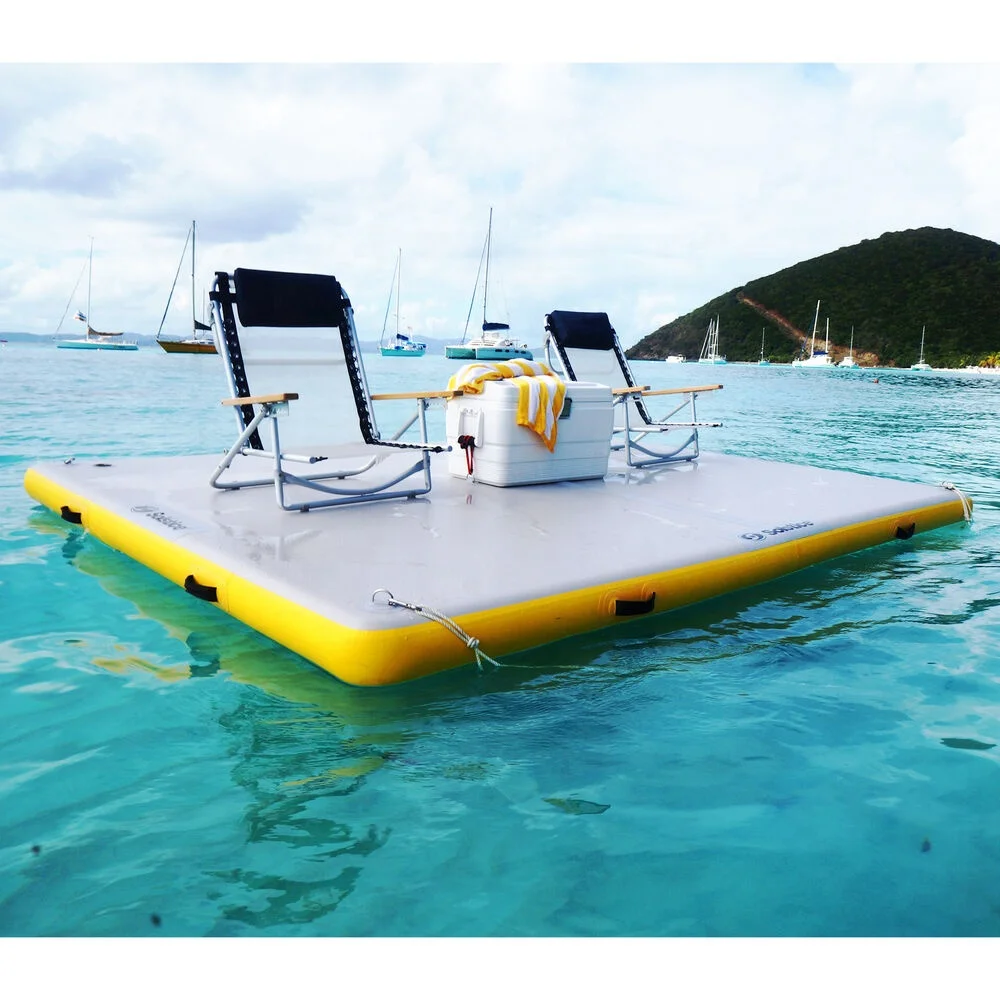 Plataforma Flotante Inflable DWF con Tecnología Drop Stitch, Muelle Flotante para Agua