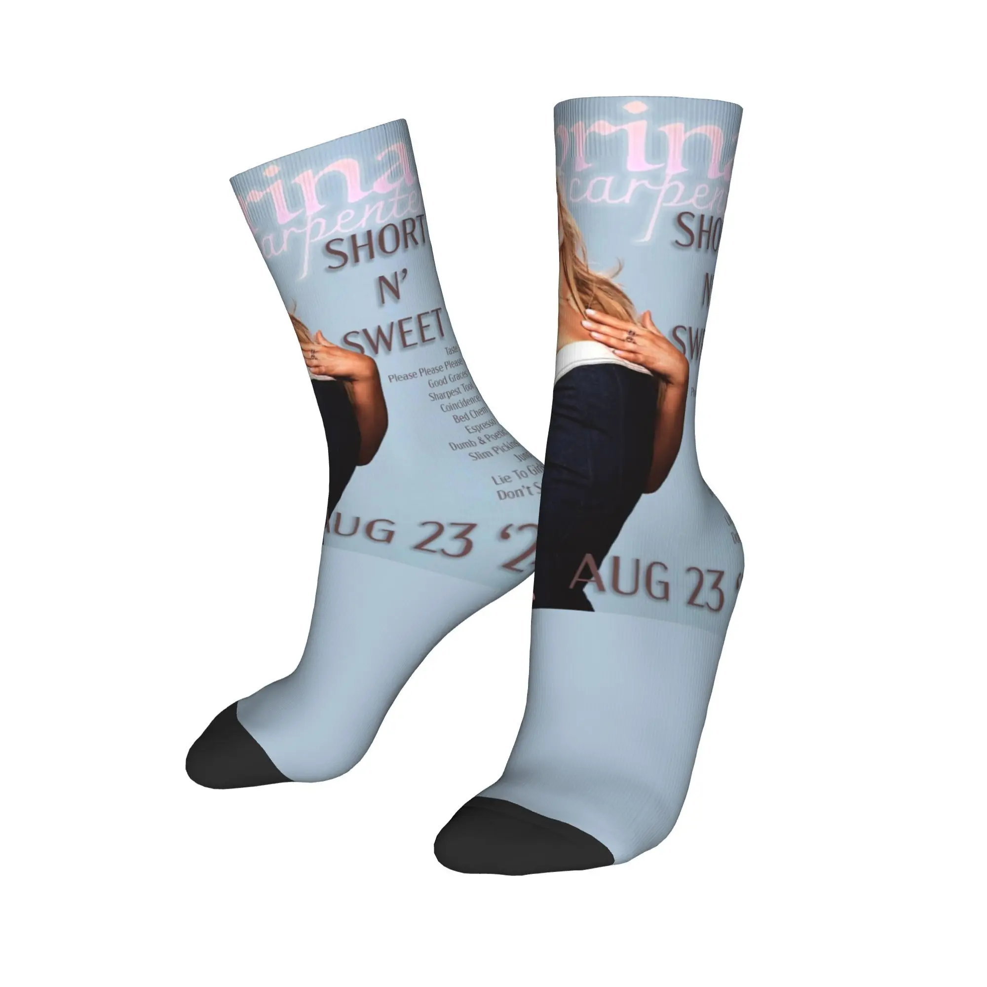 Sabrina Carpenter Short N' Sweet Tour Print Dress Socks Outfits for Sports Wear Sweat Absorbing  Stockings