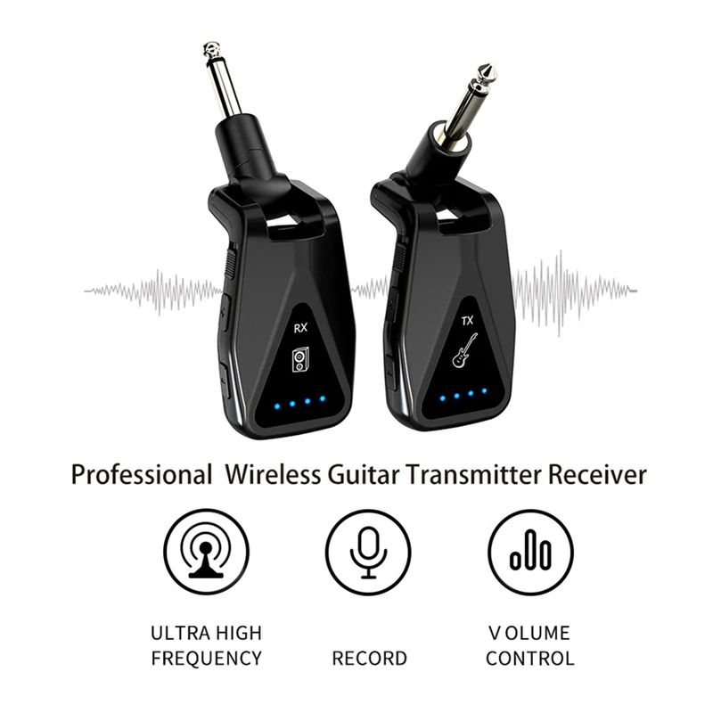 UHF Guitar Microphone System Wireless Guitar Transmitter Receiver For Electric Guitar Plug And Play For Studio