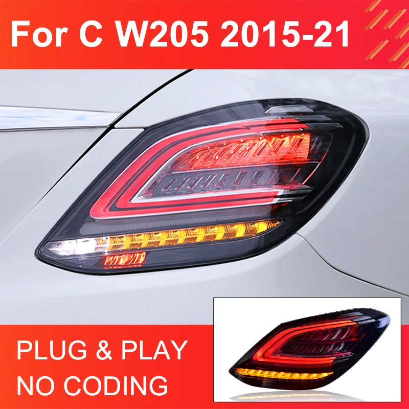 

Задний фонарь для Mercedes Benz W205 2015-2021, задний фонарь C300 C260 с фотодинамической вращением, 1 пара