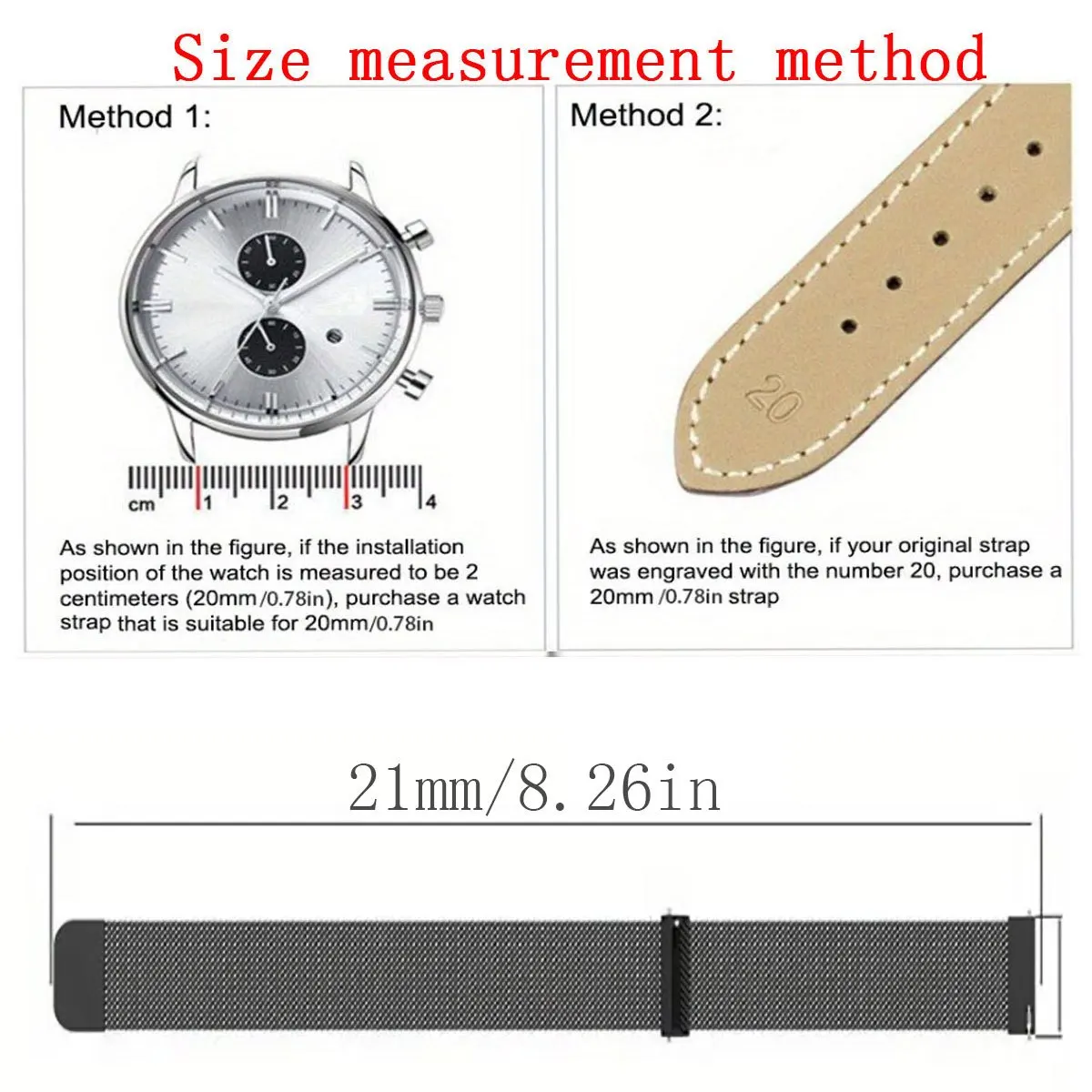 Quick-release Milanese Watch Band with Magnetic Closure 18mm, 20mm, 22mm Compatible with Samsung Galaxy Watch Standard Watches