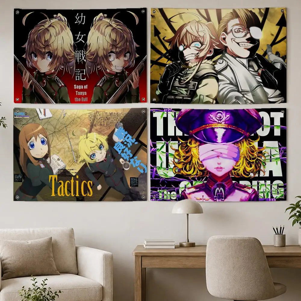 Saga of Tanya Evil Anime Flags Room Home Decor Wall‑Hanging Art Banner, Outdoor for Bedroom Party Background Decoration