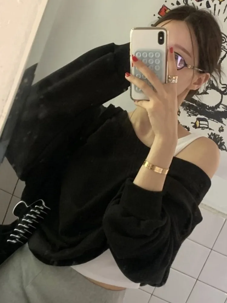 Haut à capuche long et ample pour femme, style décontracté et polyvalent, idéal pour le printemps, parfait pour les trajets quotidiens...